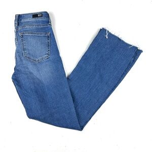 KUT From The Kloth Blue Jeans Womens Sz 2 Stella High Rise Flare Stretch Denim